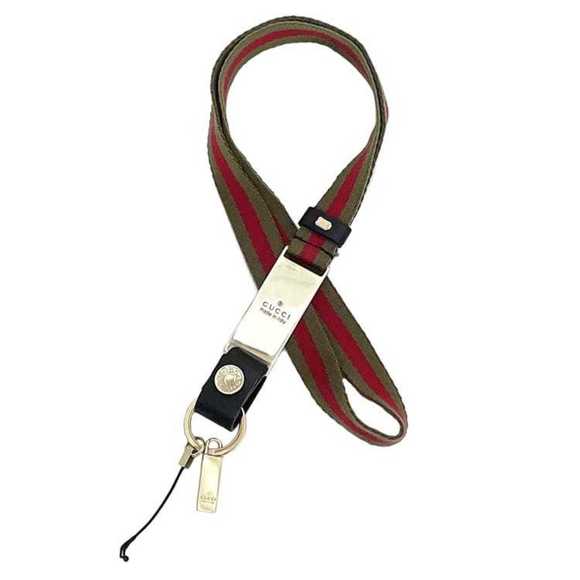 Gucci neck strap ec-23622 khaki green red gold and sherry (039 2194 1089)...